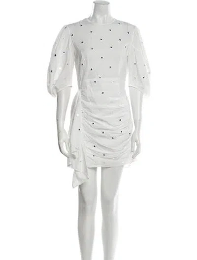 Pre-owned Rhode Crew Neck Mini Dress In White