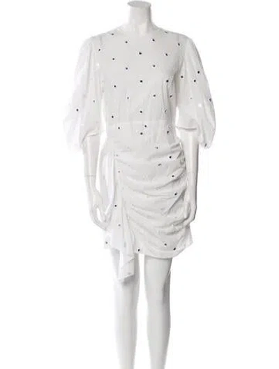Pre-owned Rhode Crew Neck Mini Dress In White