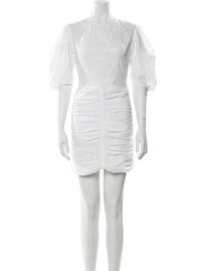 Pre-owned Rhode Crew Neck Mini Dress In White