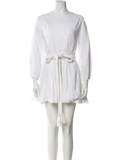 Pre-owned Rhode Crew Neck Mini Dress In White