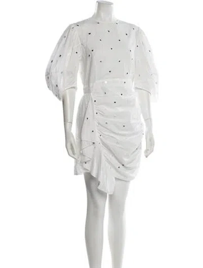 Pre-owned Rhode Crew Neck Mini Dress In White