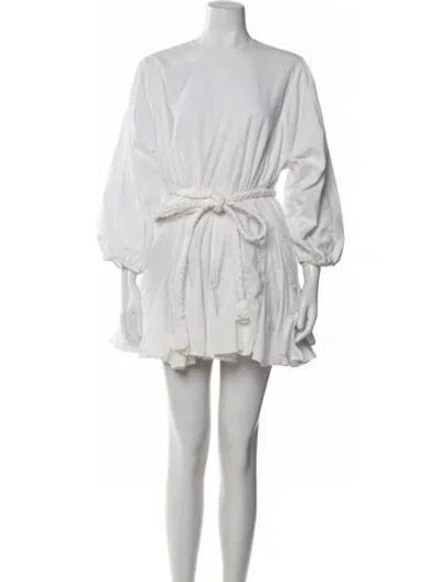 Pre-owned Rhode Crew Neck Mini Dress In White