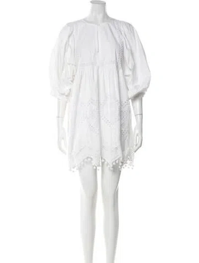 Pre-owned Rhode Crew Neck Mini Dress In White