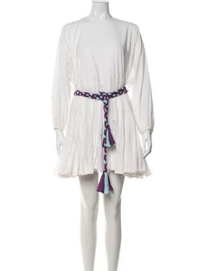 Pre-owned Rhode Crew Neck Mini Dress In White