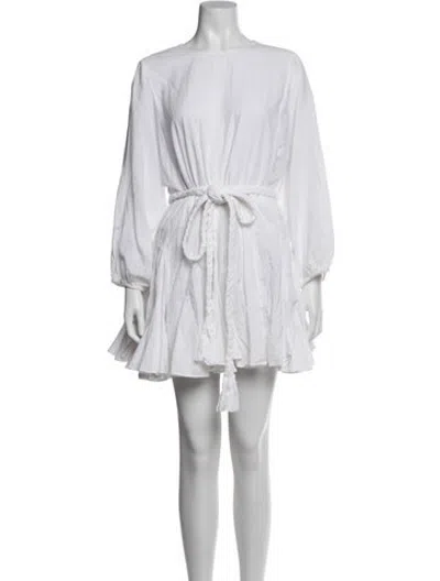 Pre-owned Rhode Crew Neck Mini Dress In White