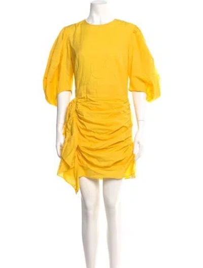 Pre-owned Rhode Crew Neck Mini Dress In Yellow