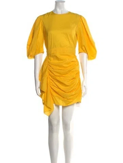 Pre-owned Rhode Crew Neck Mini Dress In Yellow