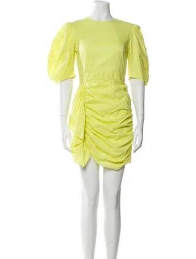 Pre-owned Rhode Crew Neck Mini Dress In Yellow