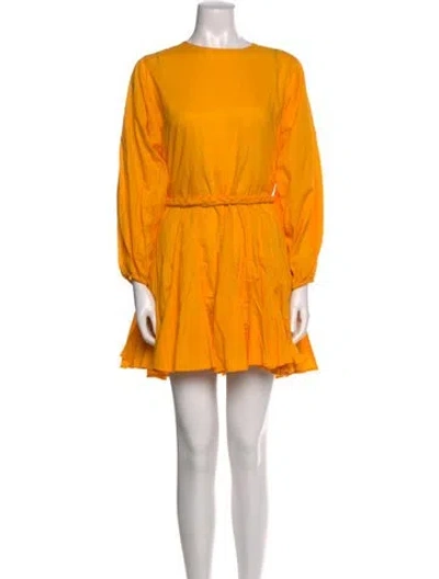 Pre-owned Rhode Crew Neck Mini Dress In Yellow