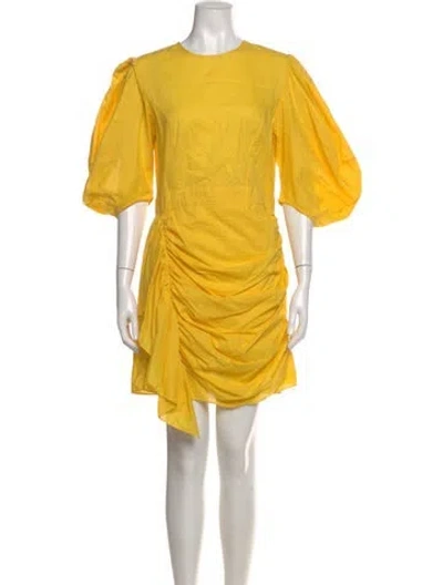 Pre-owned Rhode Crew Neck Mini Dress In Yellow