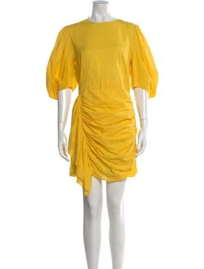 Pre-owned Rhode Crew Neck Mini Dress In Yellow