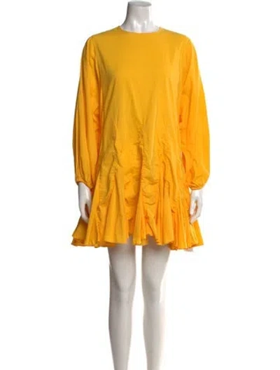 Pre-owned Rhode Crew Neck Mini Dress In Yellow