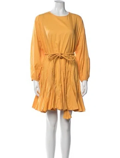 Pre-owned Rhode Crew Neck Mini Dress In Yellow