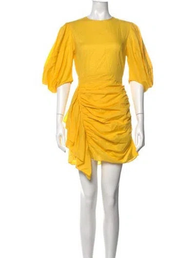 Pre-owned Rhode Crew Neck Mini Dress In Yellow