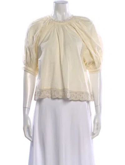Pre-owned Rhode Crew Neck Short Sleeve Blouse W/ Tags In Neutral