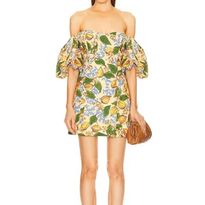 Rhode Dali Mini Dress In Capri Orchard Orange Floral In Yellow