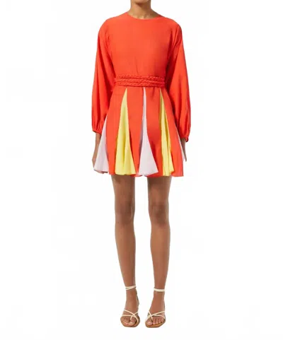 Rhode Ella Dress In Red/lilac Colorblock In Multi
