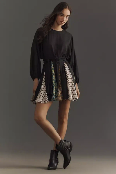 Rhode Ella Long-sleeve Mini Dress In Multicolor