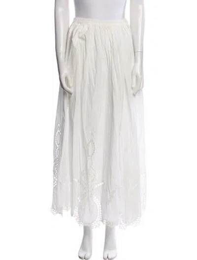 Pre-owned Rhode Embroidered Accent Skirt Set In White