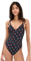 Rhode Estelle One Piece Ink Rose Block Mini In Ink Rose Block Mini