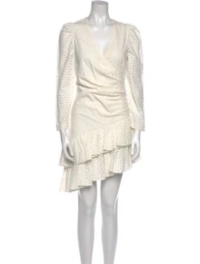 Pre-owned Rhode Eyelet Mini Dress In White