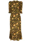 Rhode Felix Baroque-print Midi Dress In Multicolour