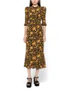 Rhode Felix Baroque-print Midi Dress In Multi