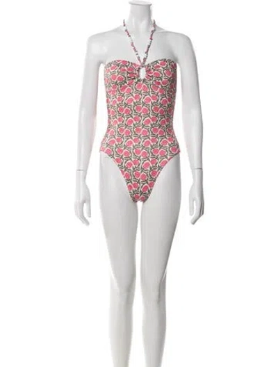 Pre-owned Rhode Floral Print Beaded Accents One-piece W/ Tags In Multi