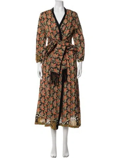 Pre-owned Rhode Floral Print Coat In Green