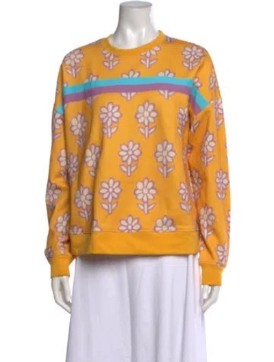 Pre-owned Rhode Floral Print Crew Neck Sweatshirt