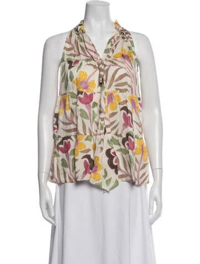 Pre-owned Rhode Floral Print Halterneck Top In Multicolor