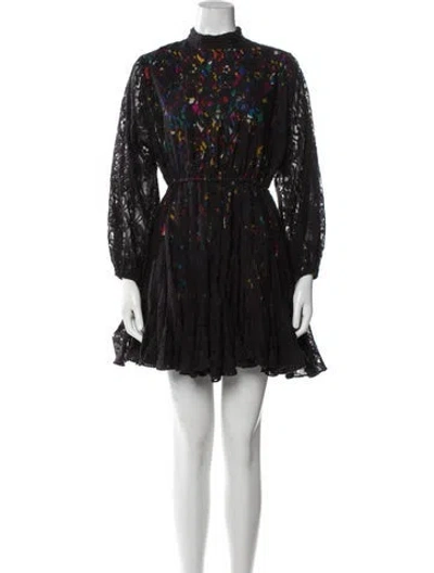 Pre-owned Rhode Floral Print Knee-length Dress In Black