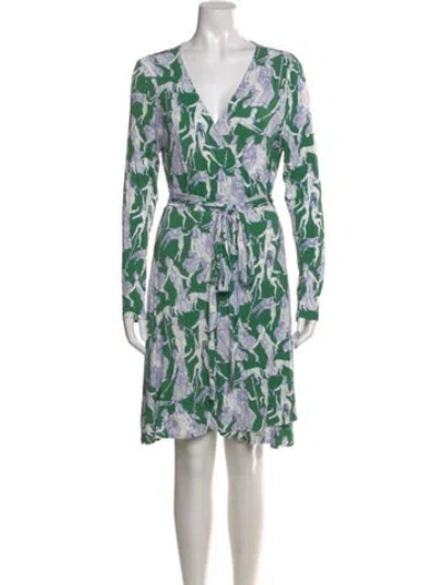 Pre-owned Rhode Floral Print Knee-length Dress In Green
