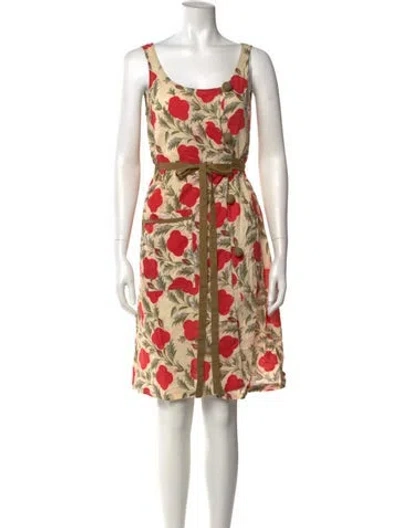 Pre-owned Rhode Floral Print Knee-length Dress In Neutral