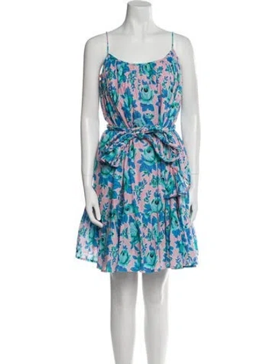 Pre-owned Rhode Floral Print Knee-length Dress In Pink