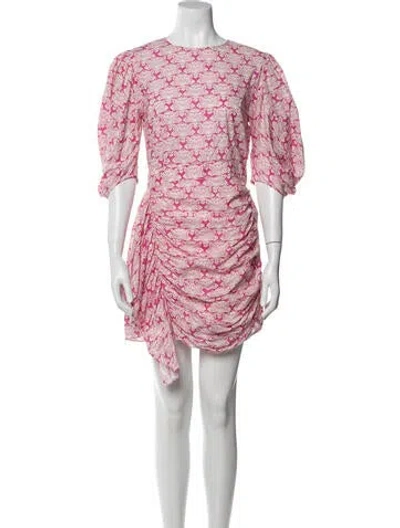 Pre-owned Rhode Floral Print Knee-length Dress In Pink