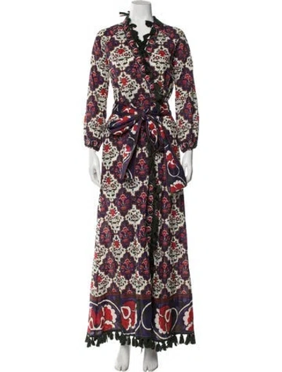 Pre-owned Rhode Floral Print Long Dress In Blue