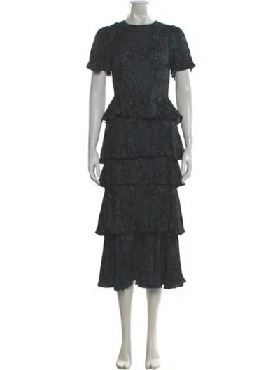 Pre-owned Rhode Floral Print Long Dress In Gray