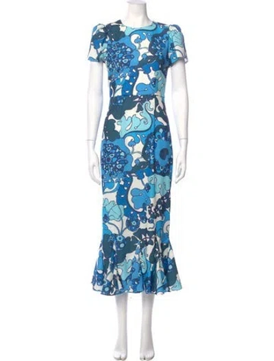 Pre-owned Rhode Floral Print Long Dress In Multi