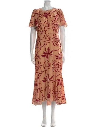 Pre-owned Rhode Floral Print Long Dress In Multi