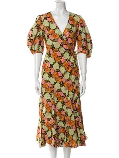 Pre-owned Rhode Floral Print Long Dress In Multi