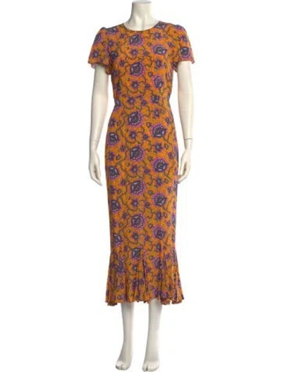 Pre-owned Rhode Floral Print Long Dress In Multi