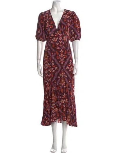 Pre-owned Rhode Floral Print Long Dress In Multi