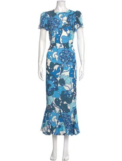 Pre-owned Rhode Floral Print Long Dress In Multi