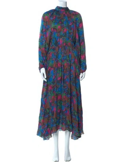 Pre-owned Rhode Floral Print Long Dress In Multi