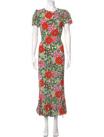 Pre-owned Rhode Floral Print Long Dress In Multi