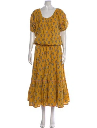 Pre-owned Rhode Floral Print Long Dress In Multi