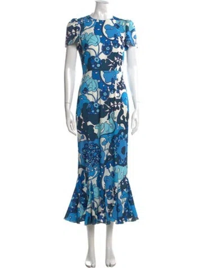 Pre-owned Rhode Floral Print Long Dress In Multi