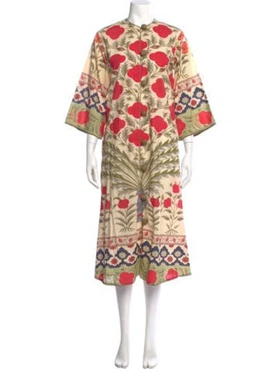 Pre-owned Rhode Floral Print Long Dress In Neutral