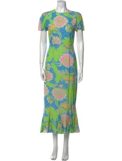 Pre-owned Rhode Floral Print Long Dress W/ Tags In Multi